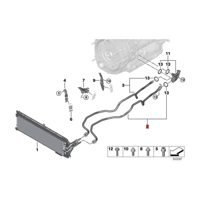 BHTS-Gearbox Oil Cooler Line 17228671664 For BMW X3 G01 X4 G02 25I 2017-2025 Transmission Oil Cooler Hose X Driver