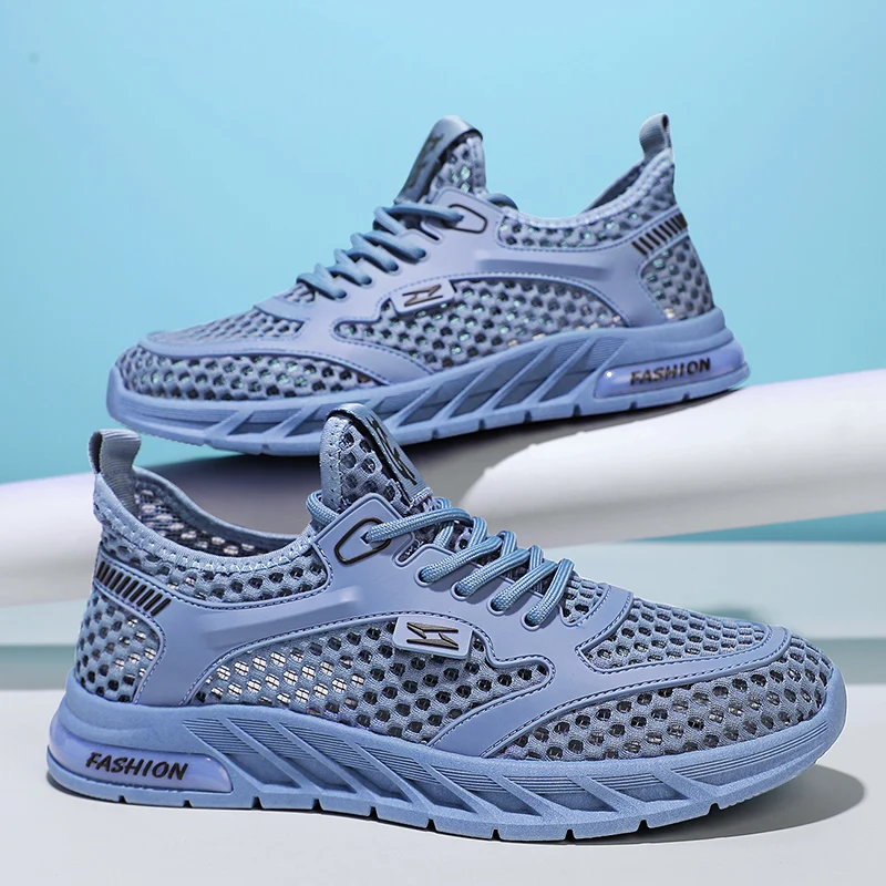 YRZL Men's Walking Shoes Breathable Mesh Lightweight Anti Slip Soft Sole Men's Casual Athletic Footwear Comfortable Shoes