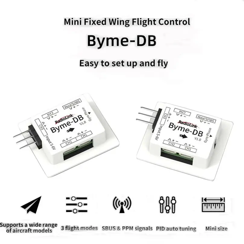 Radiolink Byme-DB Flight Controller Built-in Gyroscope for Delta Wing Micro Fixed Wing Paper Plane Drone Quadcopter