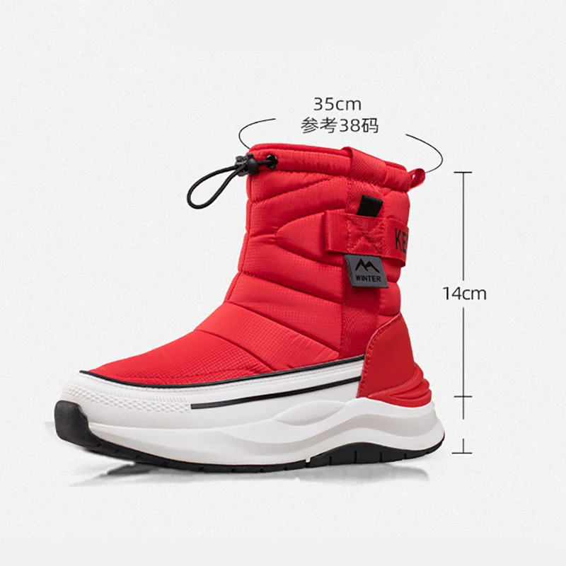 Big Size 44 45 Winter Boots Men High-top Water-resistant Cotton Shoes Women Plus Velvet Warm Shoes Boots Northeast Outdoor Boots