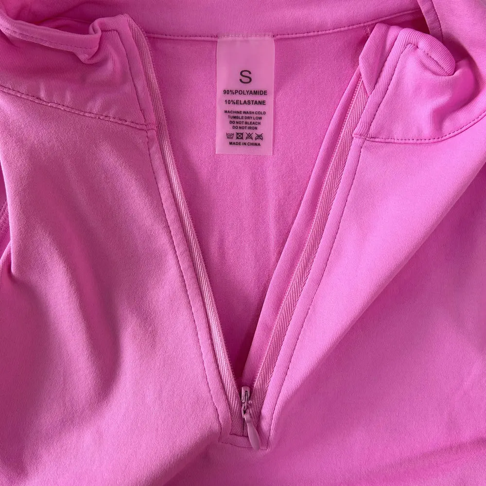 No Logo Yoga Jacket With Half Zip Shirt Women Long Sleeve Sport Tops Seamless Running Workout Coat Fitness Clothing Activewear view 6