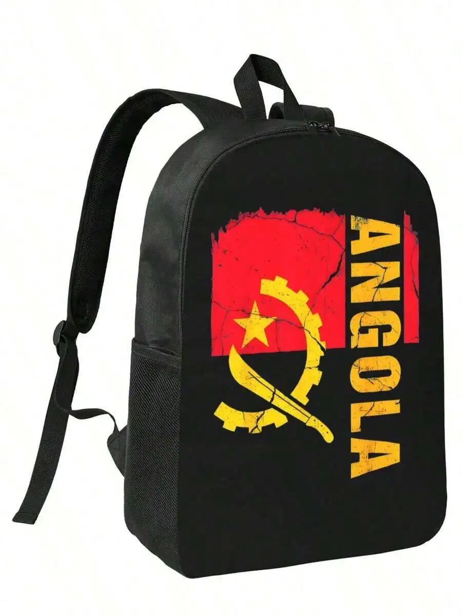 

Angola Flag Vintage Design Backpack For Adults Large Capacity Laptop Bag 17 Inch