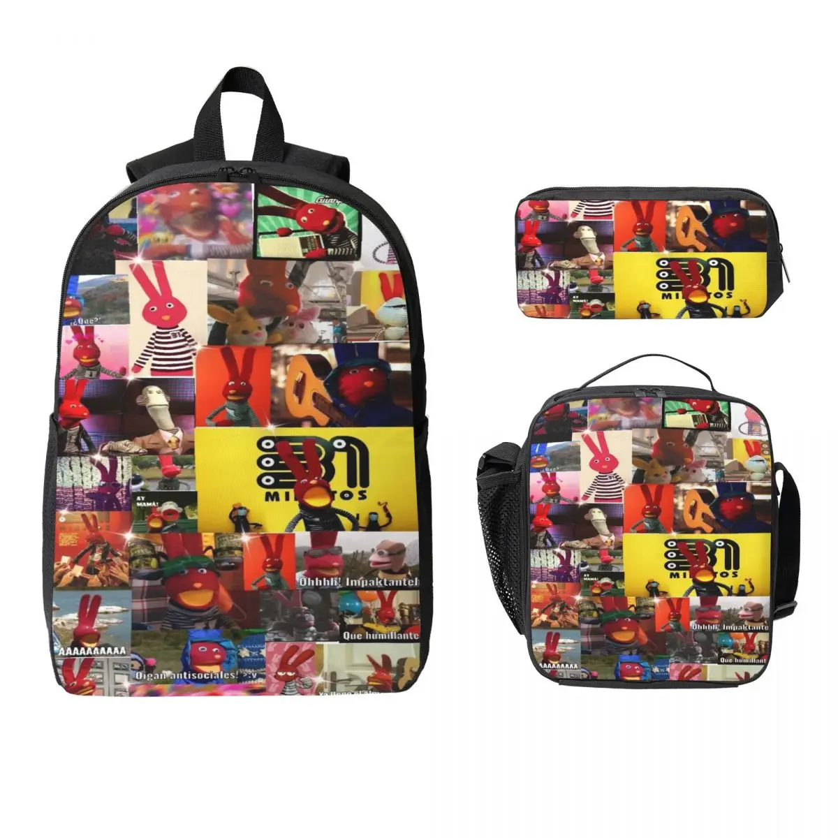 3Pcs 31 Minutos Backpack Set for Children Pencil Boxes Bookbag Sets with Lunch Box For School Students Knapsack