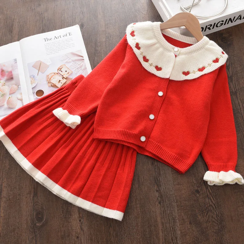 Bear Leader New Autumn Winter Girls Sweater Dress Kids Cloths Children Children Sweater Suit for Girls Knitted Christmas Dress