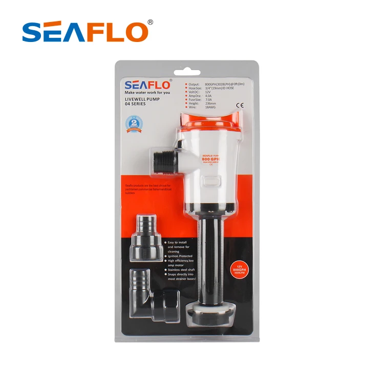 Seaflo 12 فولت تيار مستمر 350Gph خزان الأسماك مضخة غاطسة قارب الصيد مهوية مضخة نزح