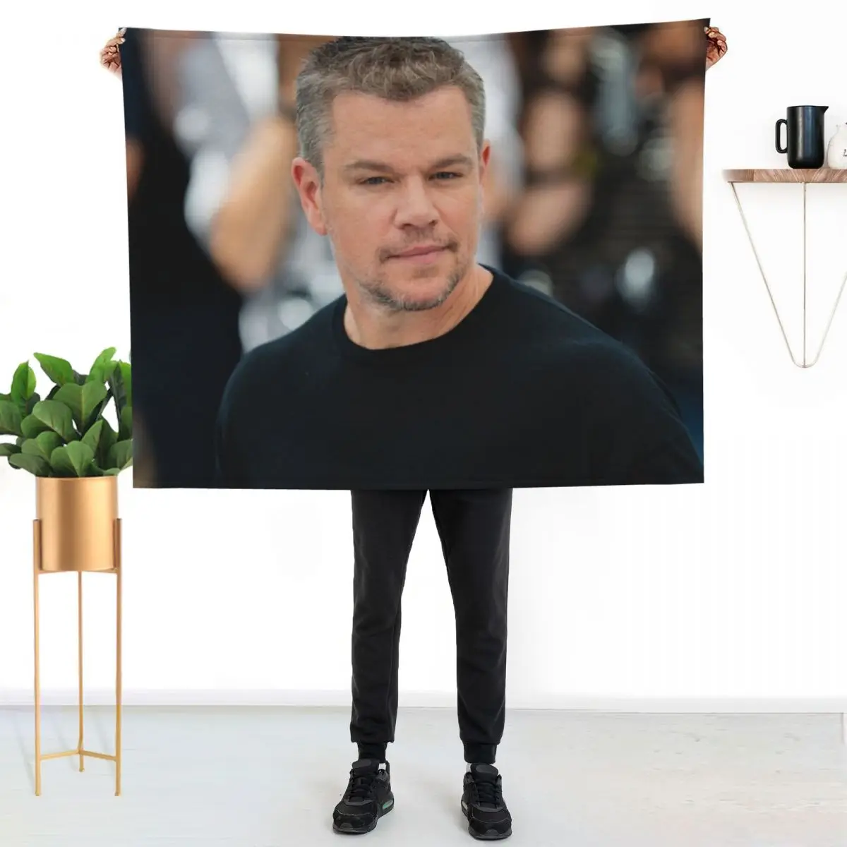 Matt Damon Throw Blanket Decoratives Retros Decorative Beds Hairys Luxury Fashion Sofas Blankets