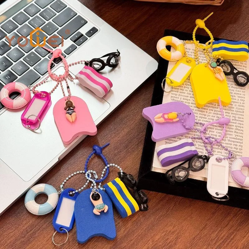 Latest Sport Style Keychain Cute Swim Ring Girl Boy Pendant Backpack Hanging Piece Bag Charm Car Key Chain Chic Accessories Gift
