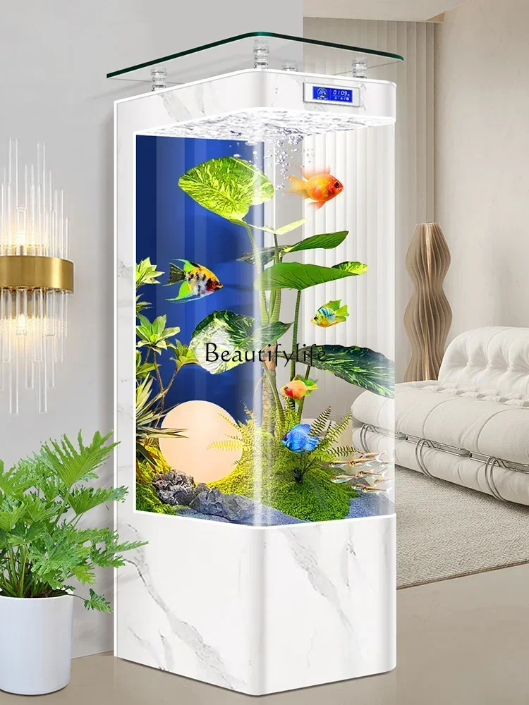 Straight Curved Integrated Fish Tank TV Cabinet Vertical Small and Medium-Sized Floor Intelligent Aquarium