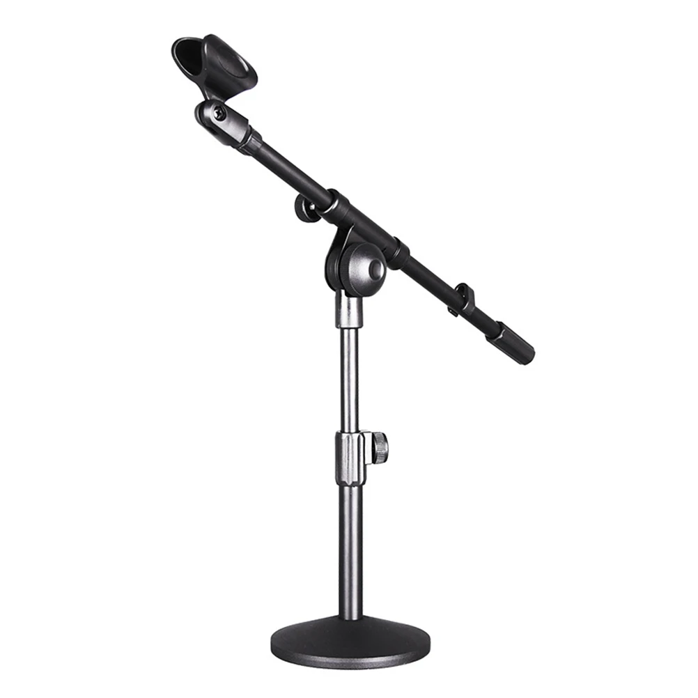 

Microphone Stand Holder Support Mount Iron Black Adjustable Height Angle Compact Lightweight Durable Quiet Stage