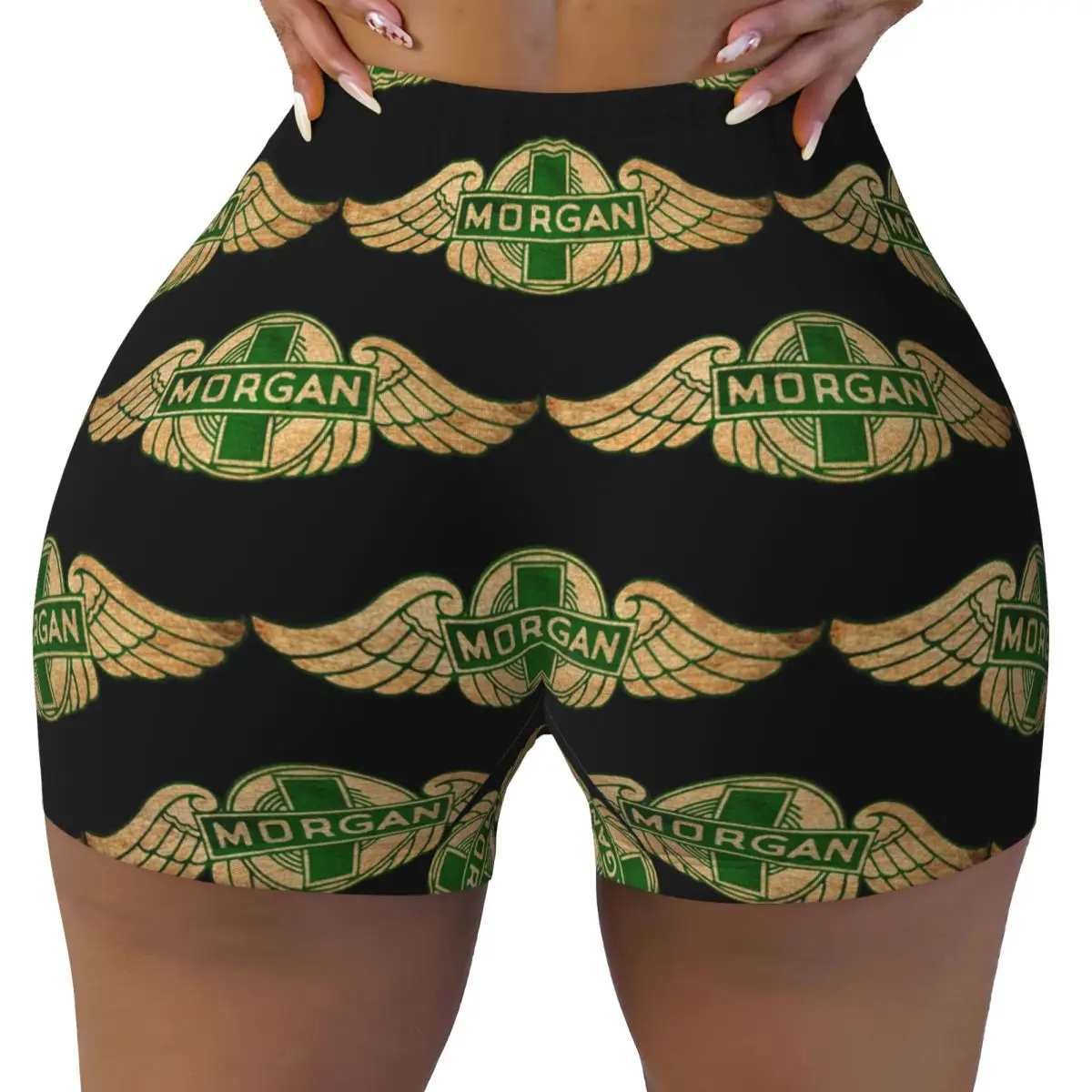 

Пользовательские шорты для йоги Morgan Motor Car Company, женские шорты для тренировок в тренажерном зале, спортивные шорты для волейбола и байкеров