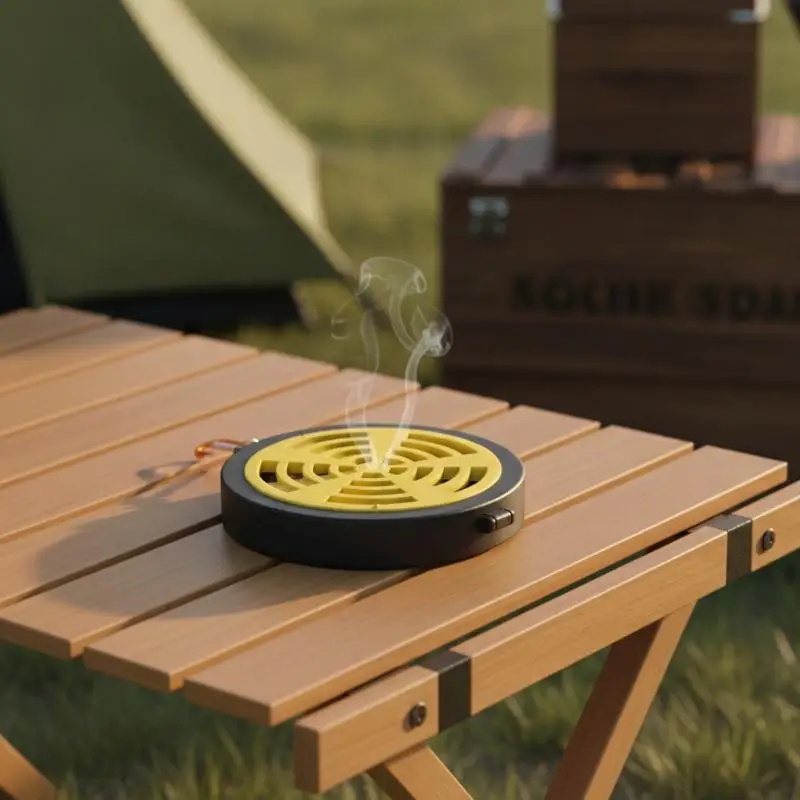 Portable Mosquito Coil Holder Rust Proof Heat Resistant Shell with Carabiner for Long Term Camping Patio Use