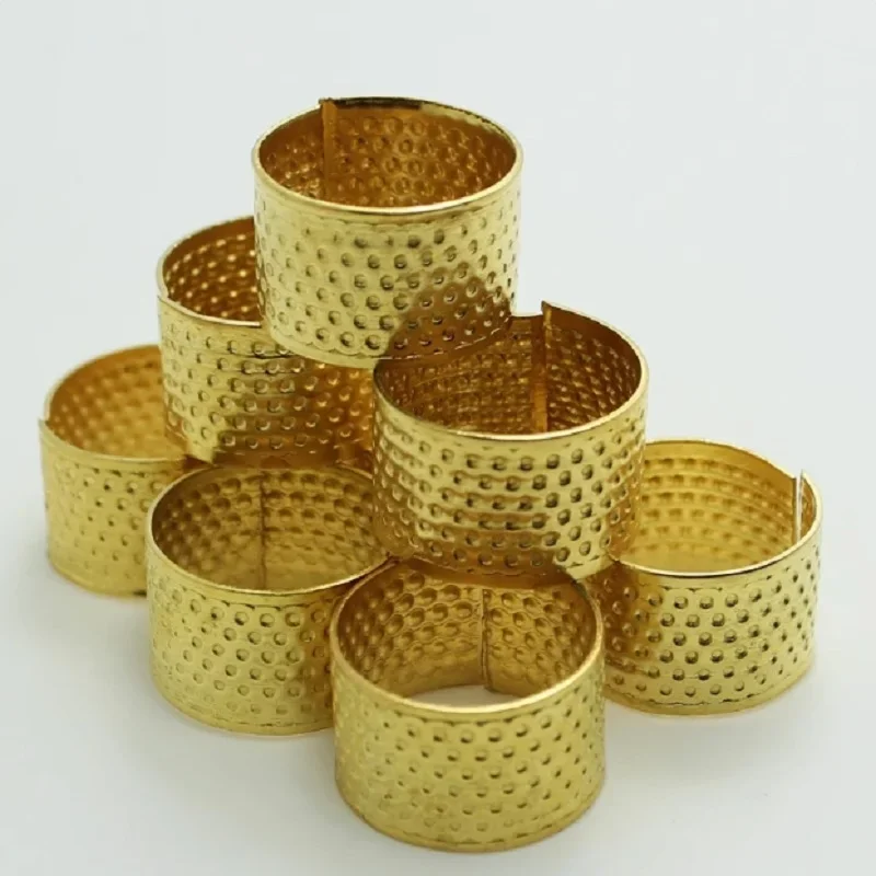 

Metal Finger Brass Protector Ring Needle Thimble Handworking Stitching Sewing Leather Craft DIY Tools Accessories