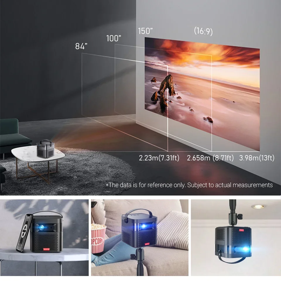 U70 Pro Smart Android WIFI Portable Projector 3D Mini LED DLP 1080P Full HD Proyector Beamer For 4K Cinema With Battery