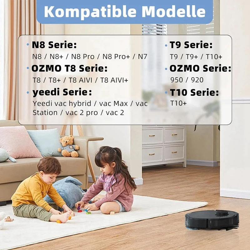 Untuk Ecovacs Deebot N8 / N8 + / N8 Pro / N8 Pro + / T9 / T9 + / N10 +, OZMO 950/920 / T8 / T8 + sikat sisi utama filter Hepa