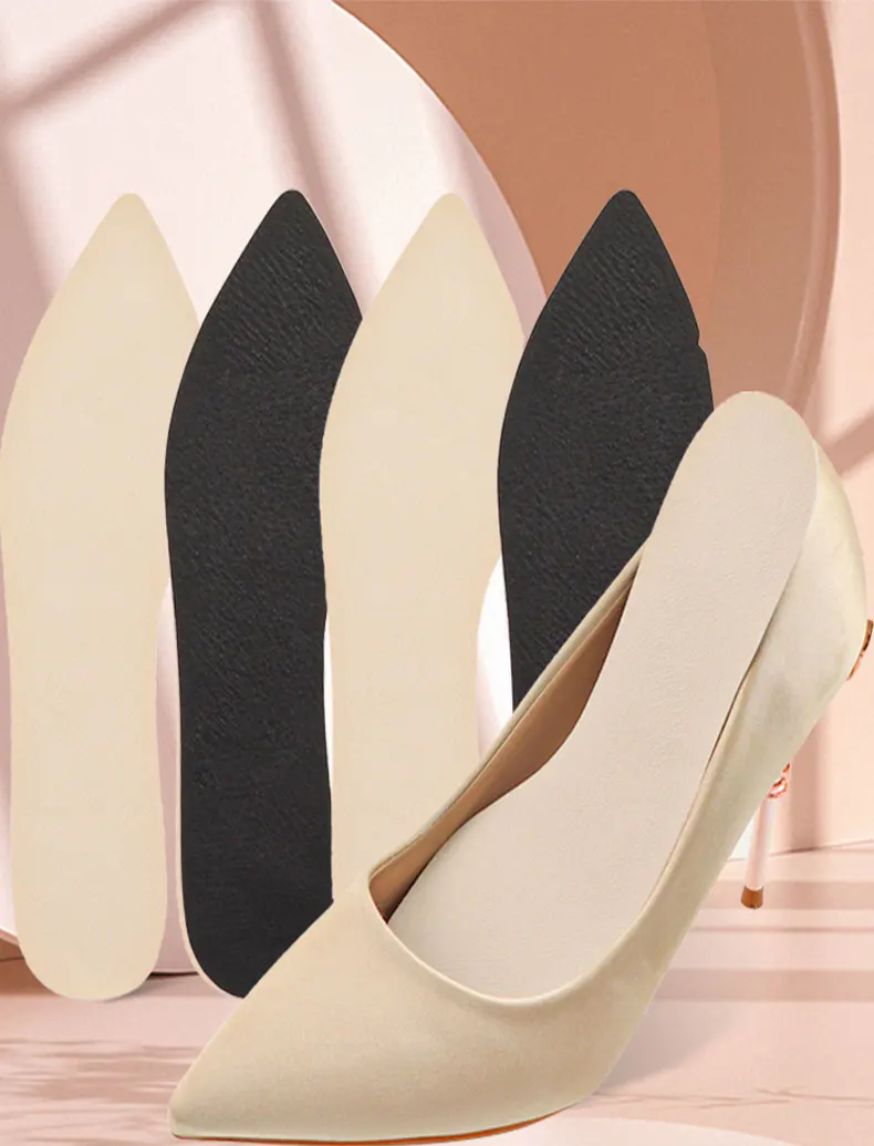 Neue High Heels Half Pads Leder Einlegesohle Damen Ultradünne, rutschfeste, schweißabsorbierende, atmungsaktive Schuheinlagen, die aufgeklebt werden können – Detail 1