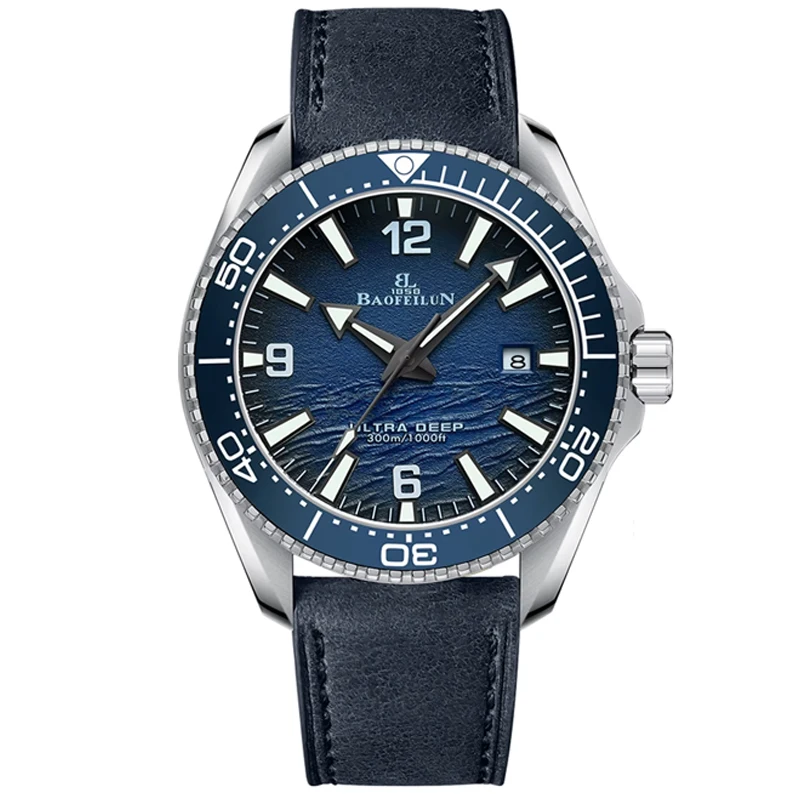 BAOFEILUN Watch Men MIYOTA  8215 Movement  Automatic Mechanical Sapphire Glass BGW9 Luminous 300M Waterproof Diving Wristwatch