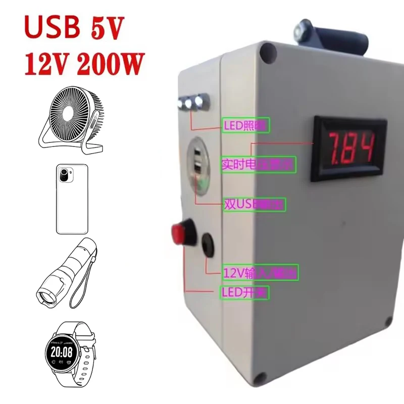 手動ハンドクランク発電機、非常用パワーバンク、5v、12v、220ボルト、30ワット