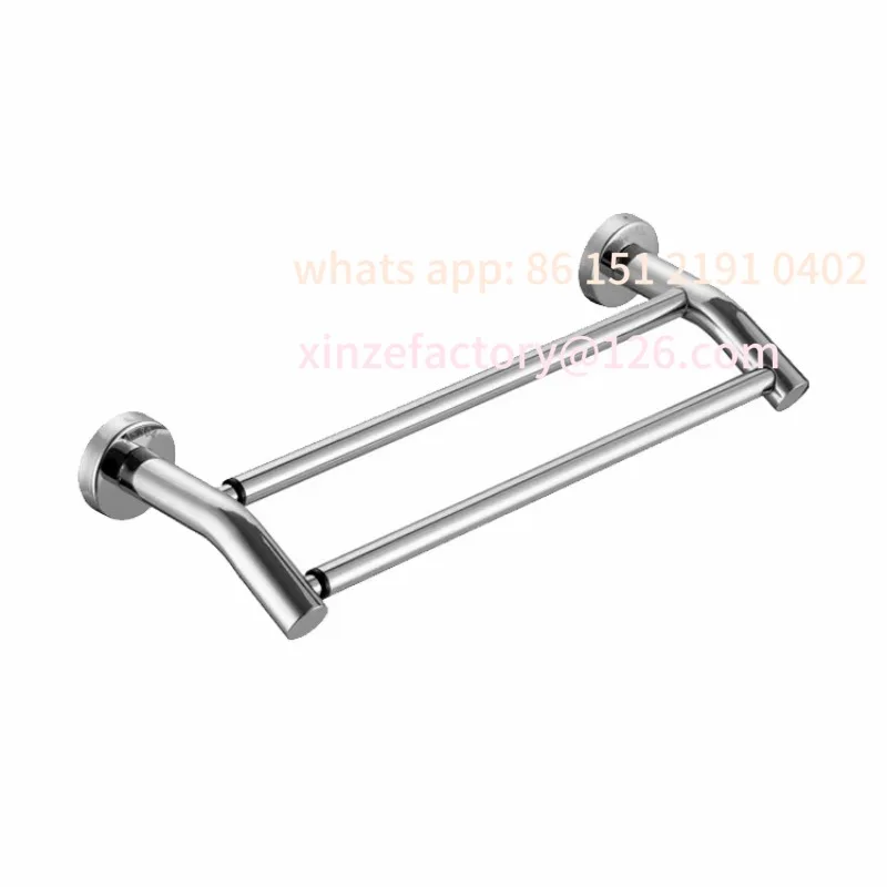 Customizable Stainless Steel Adjustable Length Metal Wall Mounted Double Bath Towel Bar Bathroom Accessories Towel Rack Bath Tow