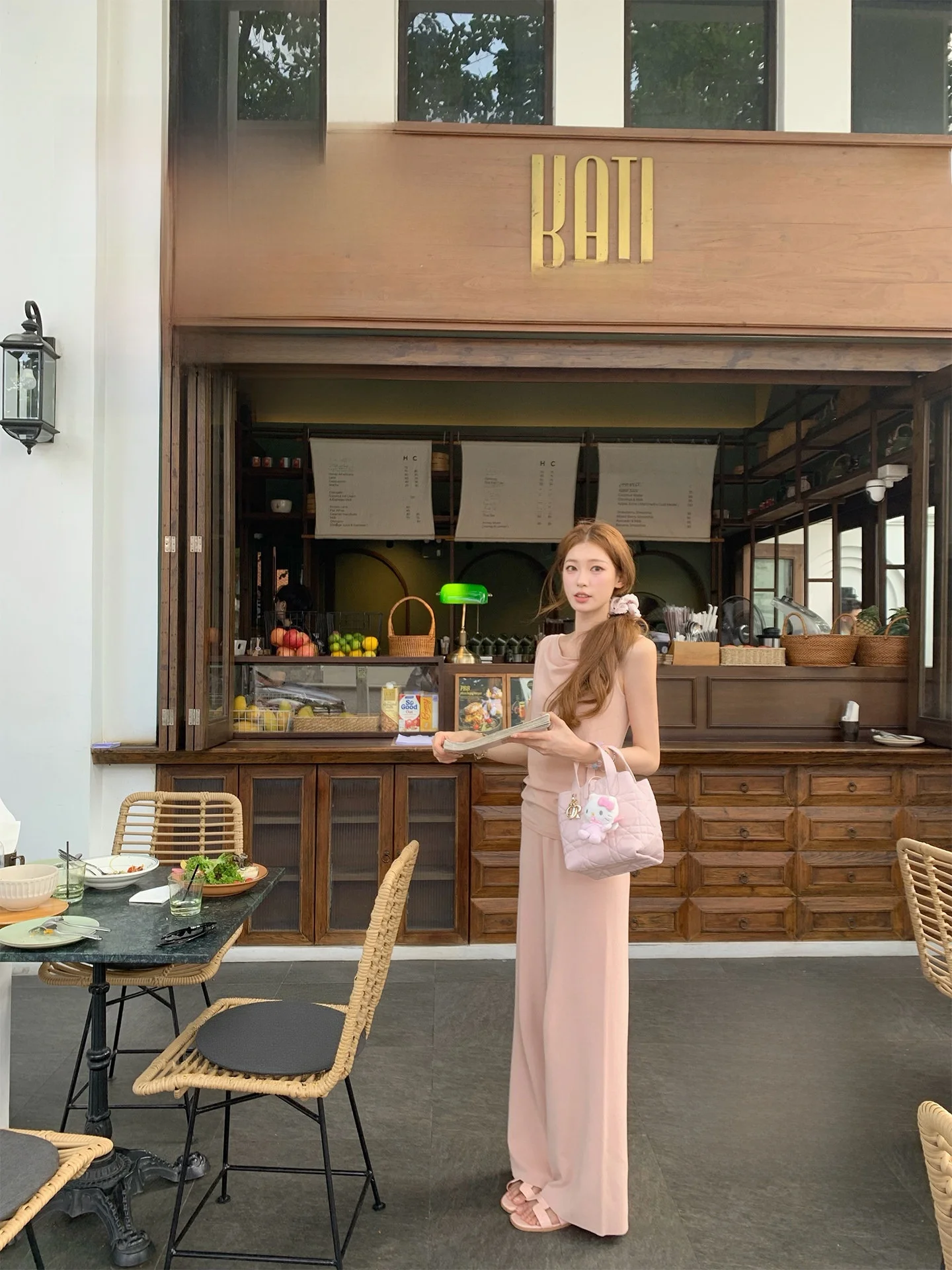 

SourceWithU Korean Style Comfortable Knitted Top And Loose Pants Set Women's Fashion Spring Collection Breathable Casual Outfit