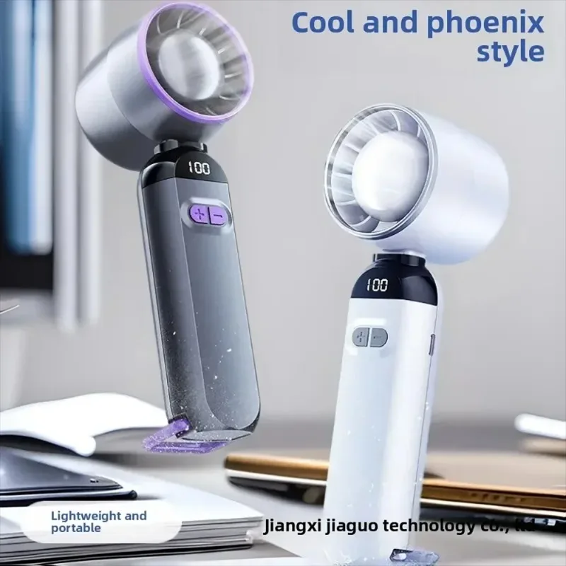 

Outdoor Portable Handheld Fan Adjustable Turbo Mini Fan Digital Display Gifts for Women Men Travel/Camping