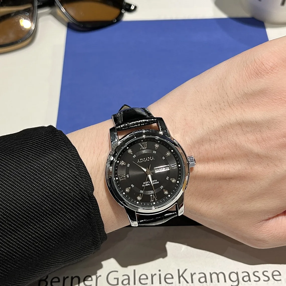 高級メンズ腕時計-クォーツ-防水-夜光-クロノグラフ-レザー-メンズウォッチ-スポーツウォッチ-男性用時計-レロッホ