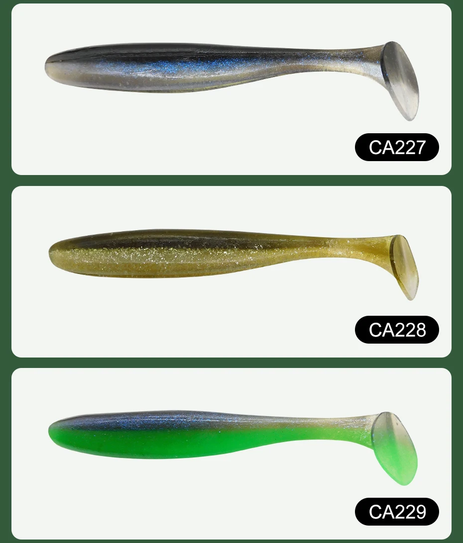 ESFISHING Angelköder ES Easy Shiner 100mm 6 Stück T-Tail Shad Plastikköder Pesca für Hecht Barsch Zander – Detail 9