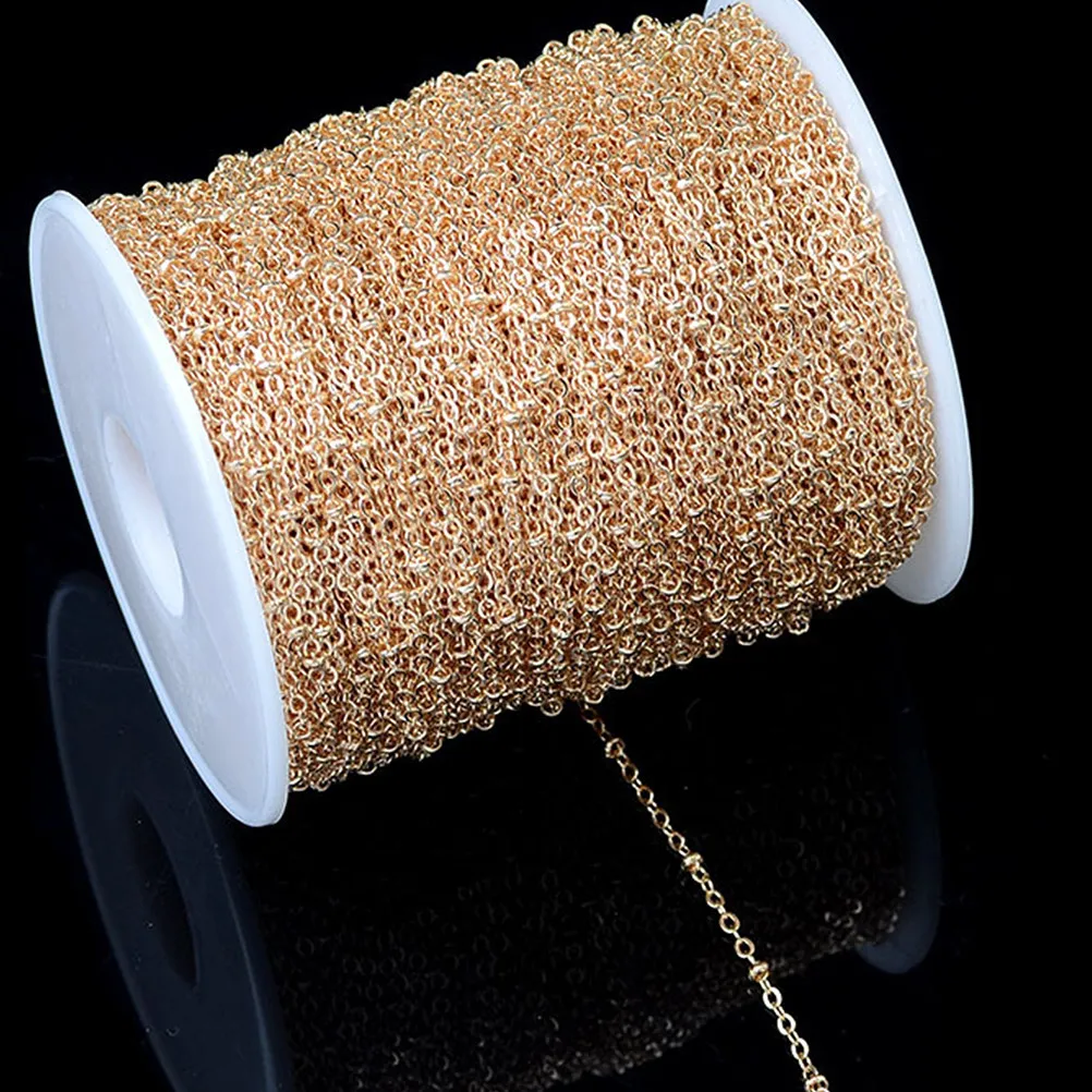 

10M DIY Jewelry Making Chain Premium Solid Copper Necklace Bracelet Sweater Chain Smooth Polished Fade Resistant Jewelry Supply