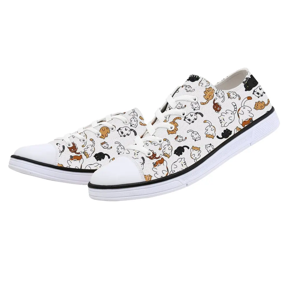 FIRST DANCE Shoes for Women 2019 Spring Shoes Animal Printed Cat Sneakers Shoes for Ladies Low Top Shoes Cute Dog Print Shoes