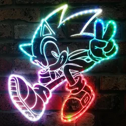 Hedgehog Kids Room Party Dynamic RGB Edge Lit LED Sign