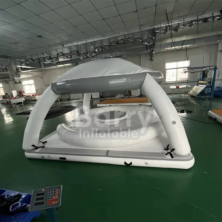 

Custom Fun Island Bar Sea Party Island Float Inflatable Platform Inflatable Dock Deck Inflatable Floating Platform