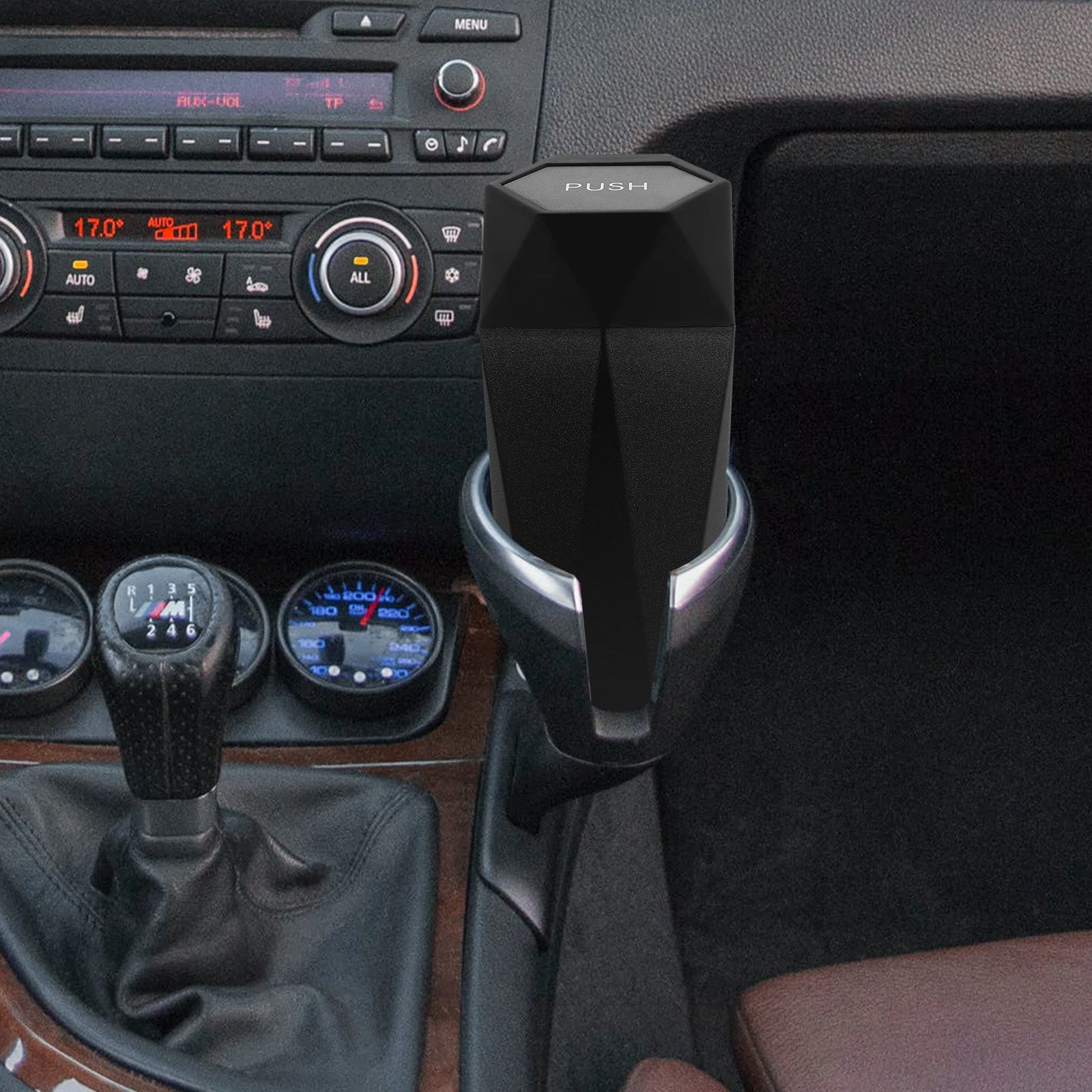 

Car Trash Can Cup Holder Small Garbage Bin Portable Plastic Black Color Car Accessories Storage Box Vehicle Cleanliness