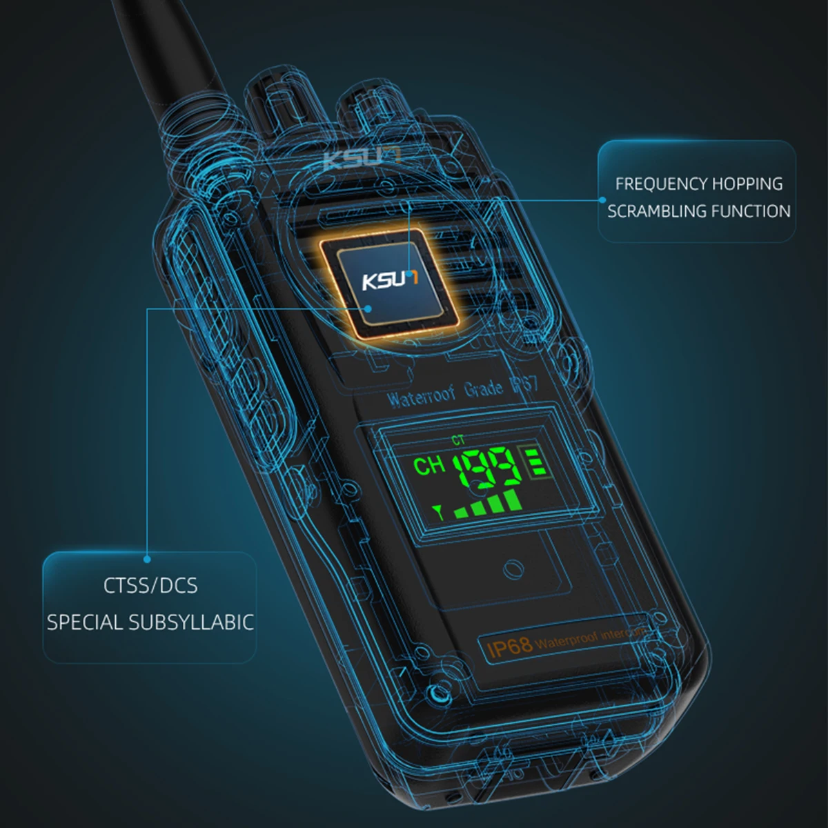 IP68 For Fishing Kayak Walkie Talkie VHF Marine Waterproof Profesional Long Range Amateur Radio Station  Two-Way Radio KSUT P85