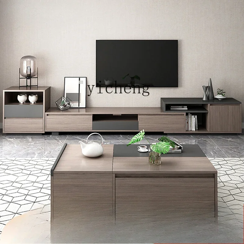 Zz coffee table TV cabinet combination multi-function extendable living room storage small apartment household