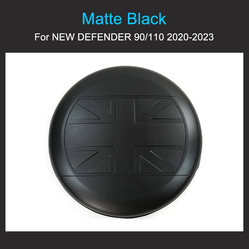 Rear Trunk Spare Matte Black Spare tire cover for Land Rover Defender 90 110 2020-2024 with ABS Material Tire Protective Cover