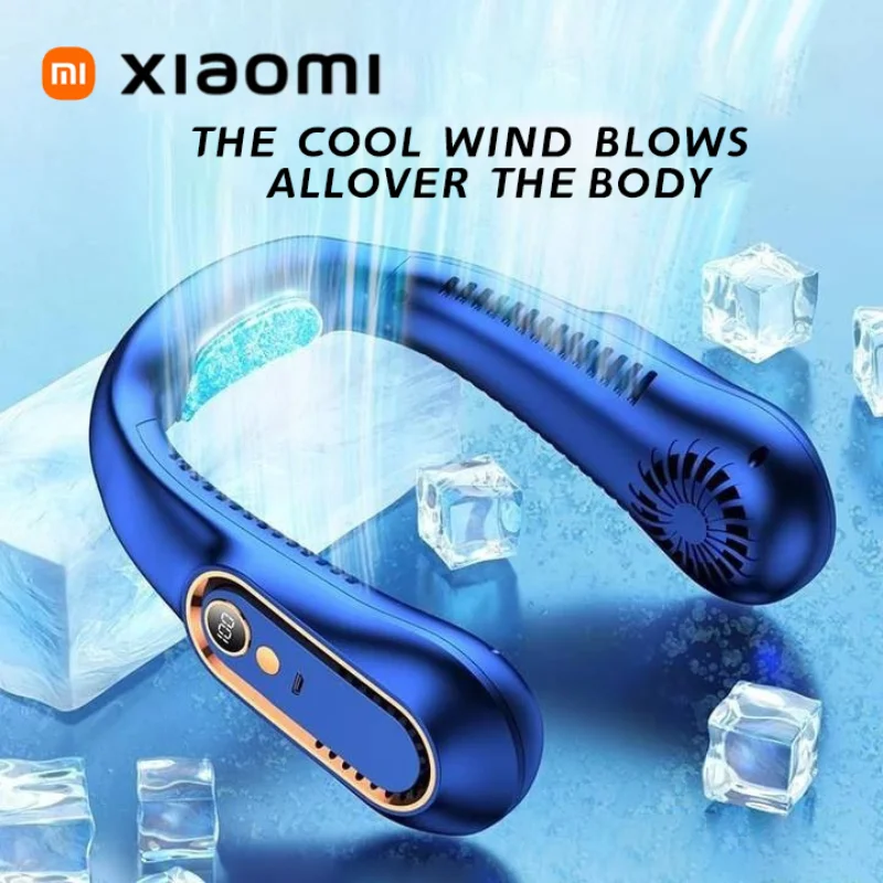 Xiaomi الرقبة الخالية من الشفرة مروحة صغيرة طويلة العمر المحمولة كسول مروحة صامتة USB شحن الرياضة مكتب شاشة ديجيتال الطاقة 5 والعتاد