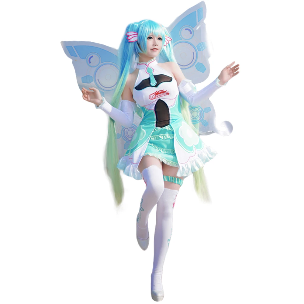 VOCALOID 2017 Racing Mikku Cosplay Christmas Outfits Costumes Mikuu Cosplay Dress Clothes Cosplay Costume