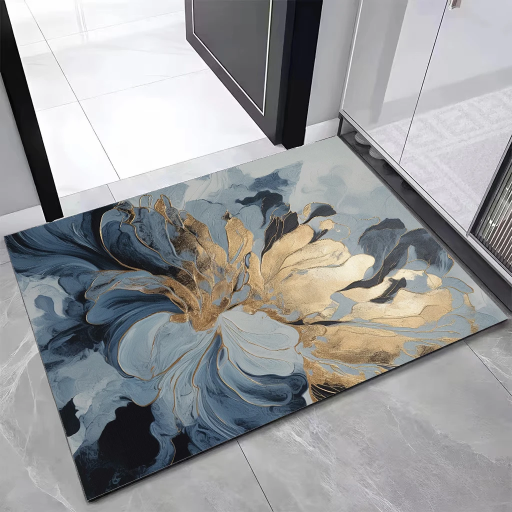 

New Year Santa Claus Elk Floor Mat Water Absorbent Non Slip Living Room Bedroom Carpet Ornaments Outdoor carpet 40x60cm