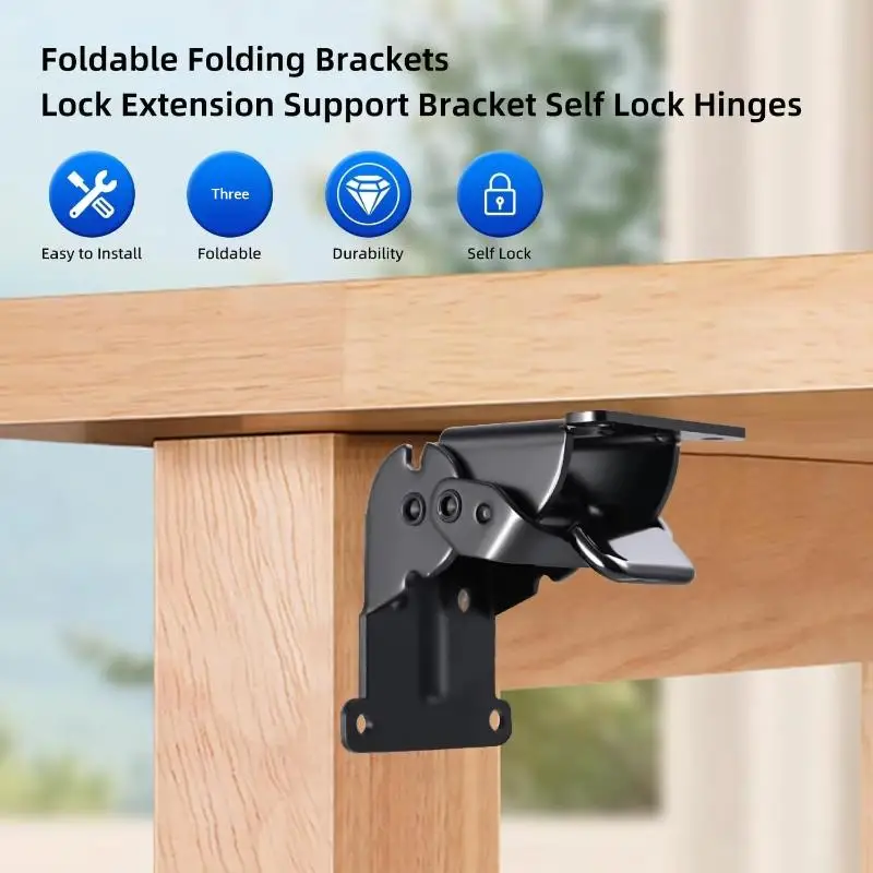 1/4Pcs 90 Degree 180 Degree Folding Hinges Table Chair Legs Heavy Duty Steel Hardware Hinge