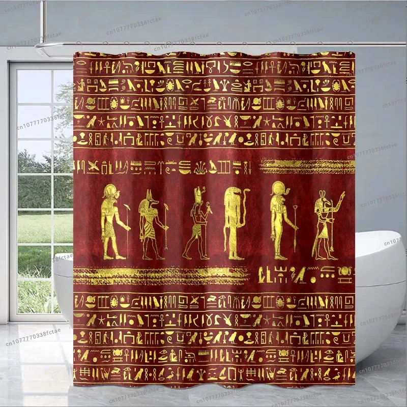 Ancient Egyptian Hieroglyphs Shower Curtain Retro Shower Curtain Bathroom Fashion Decorative Shower Curtain Exquisite Gift