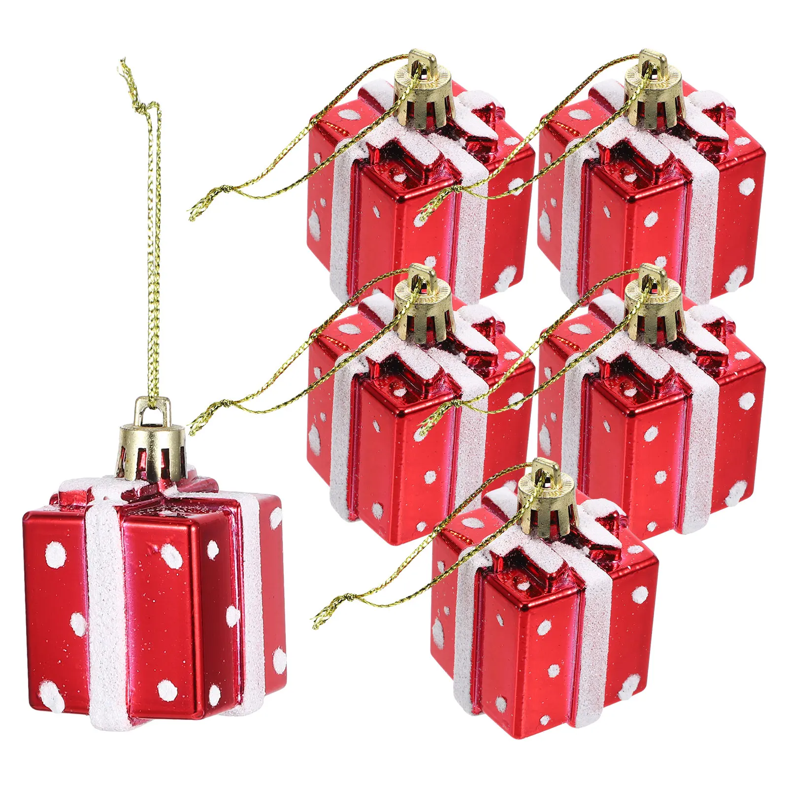 

6 Pcs Christmas Tree Decoration Pendant Ornaments Foil Wrapped Desktop Pendants Hanging Decors Plastic Party