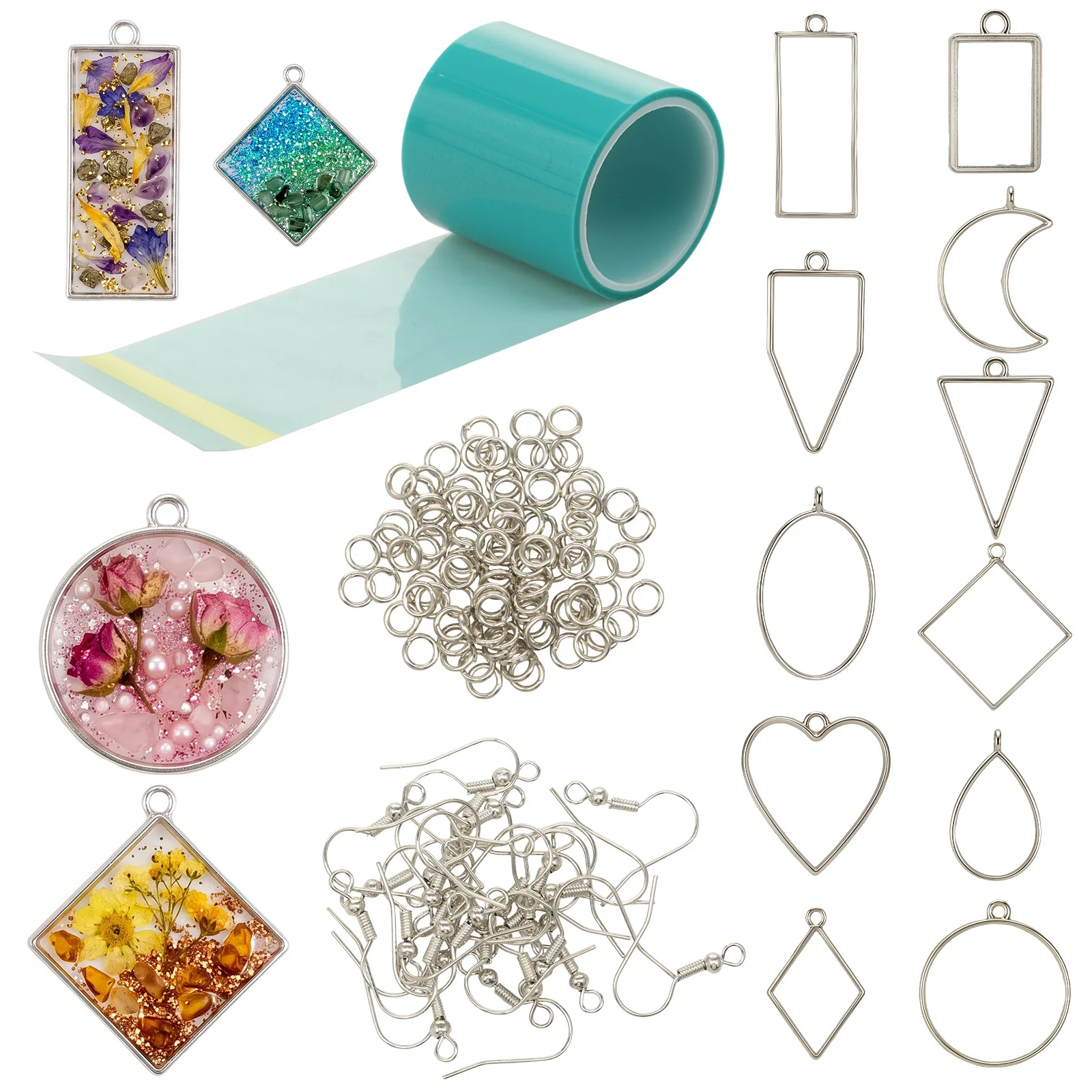 Bezels Pendant Resin - Border Mold Geometric Hollow Frame Open