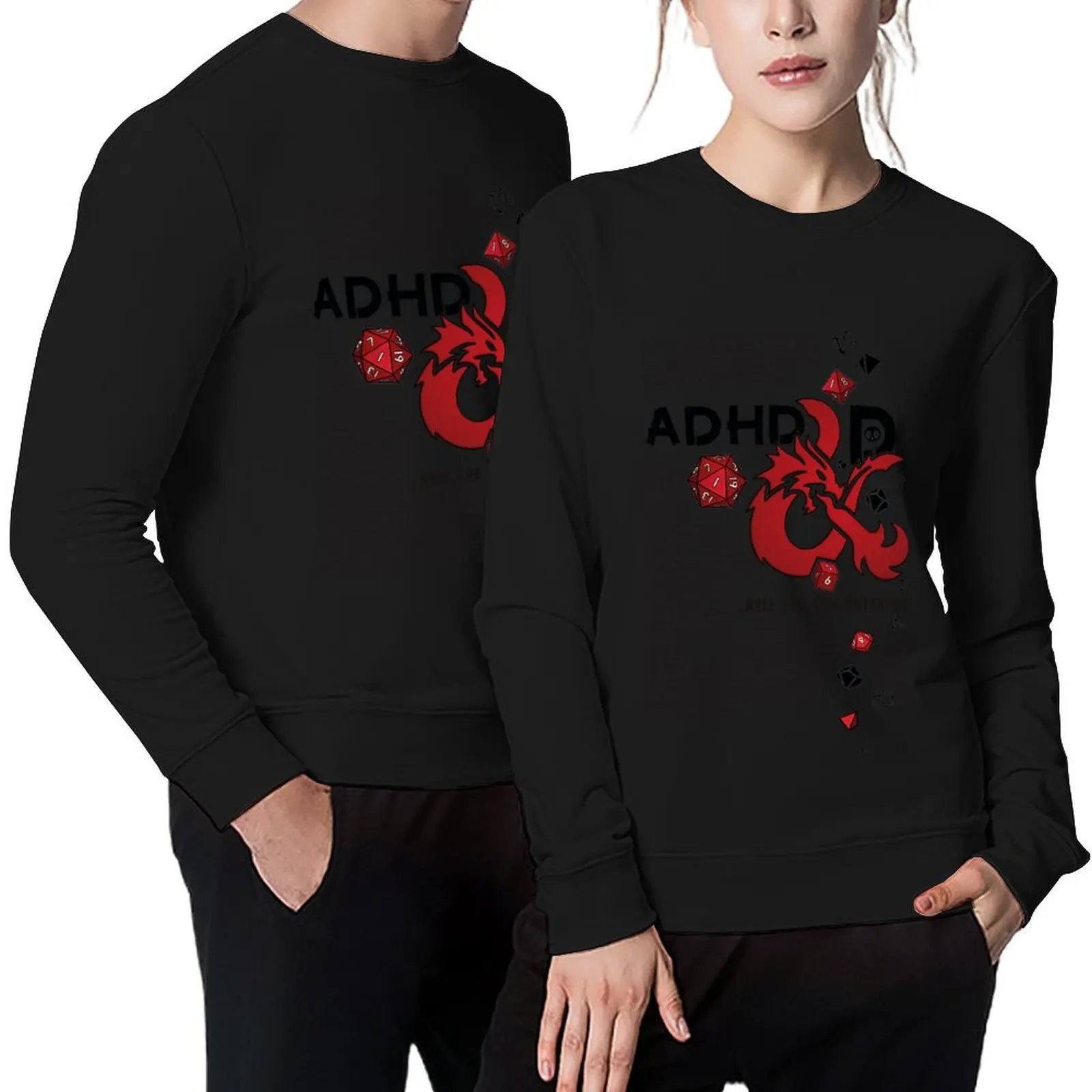 

ADHD&D Roll for concentration DnD (in red) Pullover autumn tracksuit men blouse men wear winter man sweatshirt