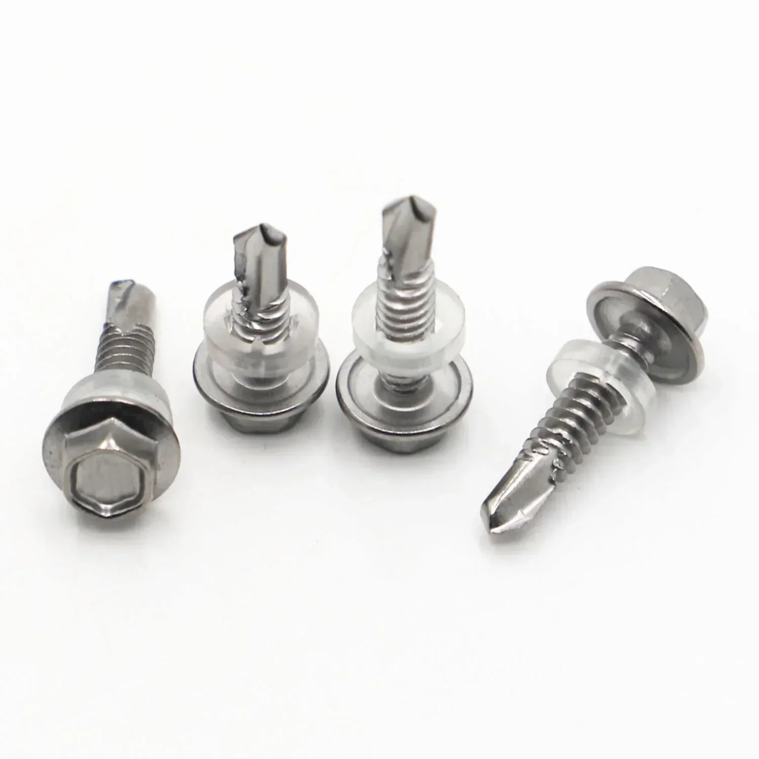 10pcs 410 Stainless Steel Hex External Self-drilling Screw Tapping Self Drilling Screws M5.5 M6.3
