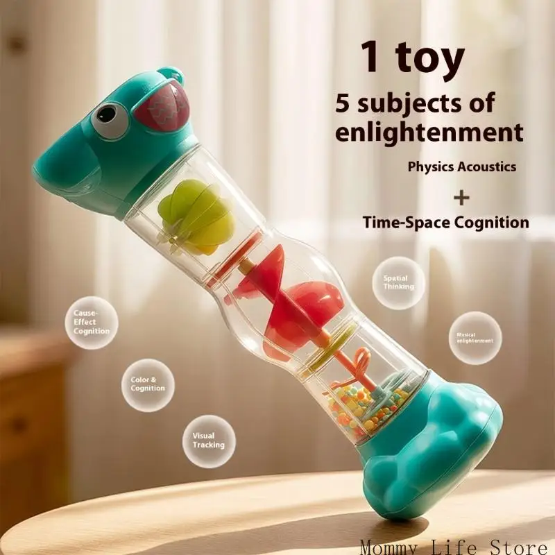 لعبة خشخيشة حسية آمنة للأطفال مع تأثيرات هطول الأمطار المهدئة، أداة تدريب على التعبير من أجل التطوير السمعي