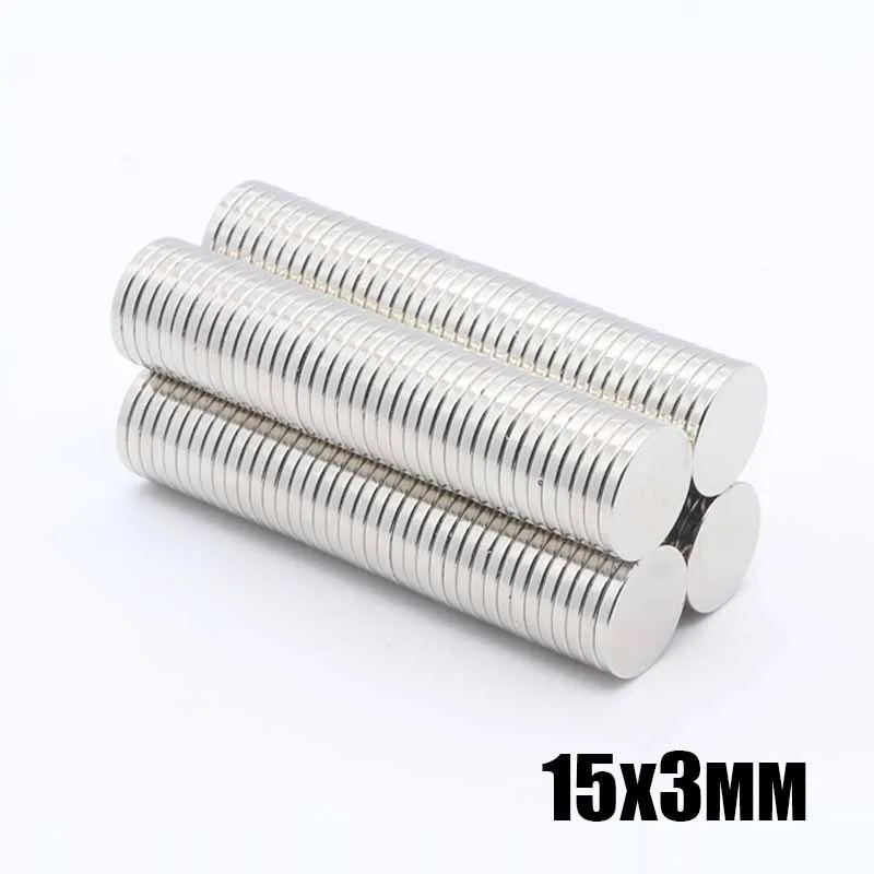 

15x3mm Magnets for Refrigerator Dry Erase Board Whiteboard Office Fridge Crafts Round Rare Earth Magnets for DIY Building Scient