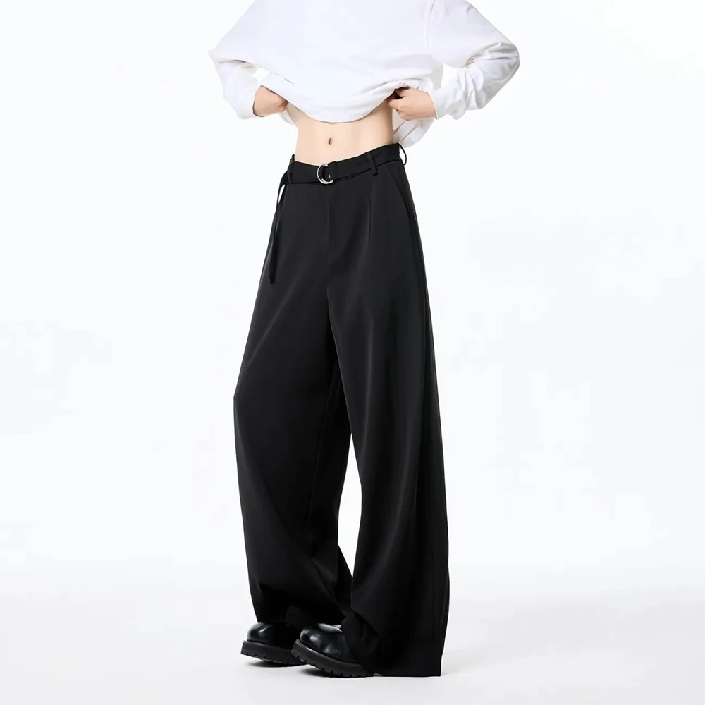 بنطلون رجالي عادي كلاسيكي سراويل تقليدية ربيع الشارع الشهير موضة الشباب الحرم الجامعي بلون بنطال ذو قصة أرجل واسعة ملابس للرجال 2025 #2