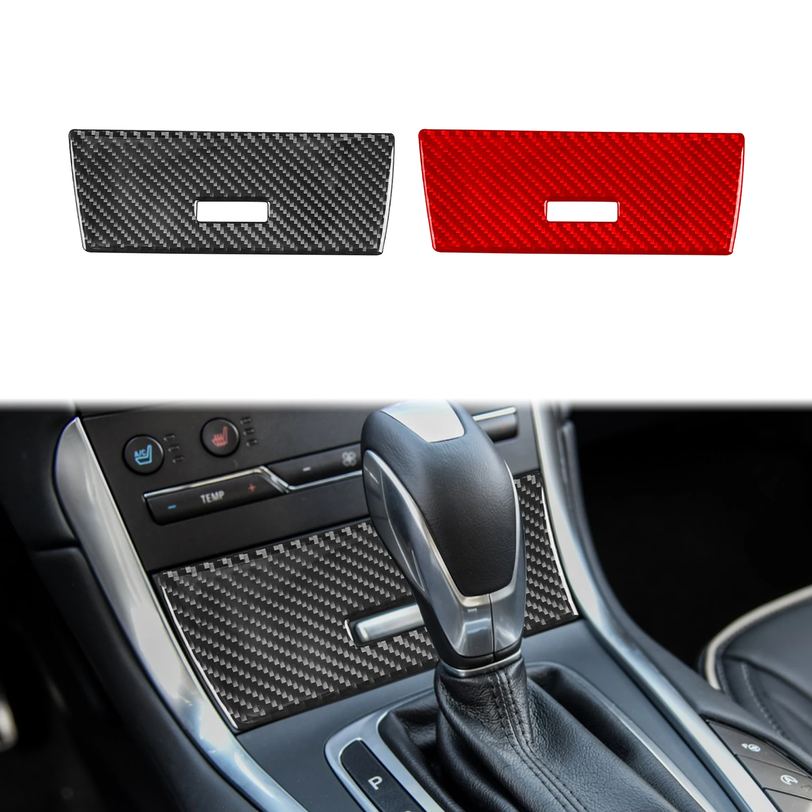 For Ford EDGE 2015—2019 Carbon Fiber Car Accessories Center Console Charger Panel Decoration Cover Trim Sticker Modification