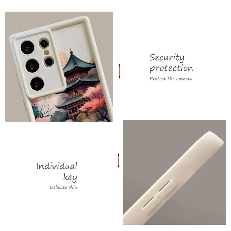 phone case for Samsung Galaxy S24 S22 S21 Ultra A13 cases S20 FE S23 S24plus S21fe 12C fundas Cover Japanese Landscape Painting