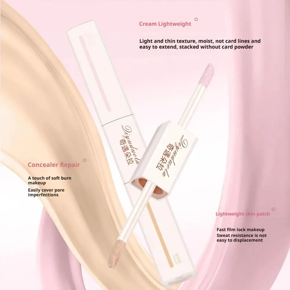 خافي عيوب الرأس المزدوج سائل عالي اللمعان 2 في 1 يلتصق بشكل طبيعي حتى لون البشرة ودوائر العين السوداء وعلامات حب الشباب والمكياج الكوري