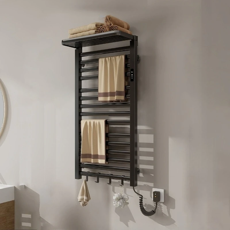 Electric Heated Towel Rack Household Aluminum Alloy Digital Display Waterproof Electric Towel Racks Bathroom Accessories
